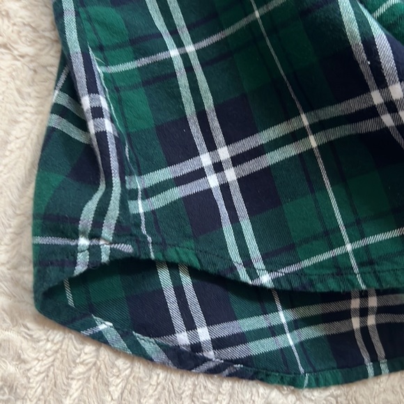 Button down plaid flannel top with bell flare tie sleeves, 100% cotton, Medium - Picture 16 of 16